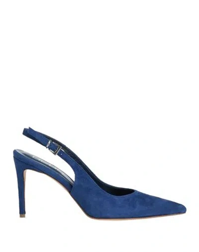 Ncub Woman Pumps Bright Blue Size 11 Leather