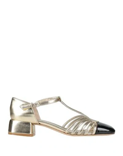 Ncub Woman Pumps Gold Size 7 Leather