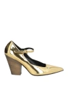 Ncub Woman Pumps Gold Size 7 Textile Fibers In Gold