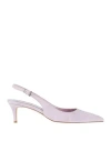Ncub Woman Pumps Lilac Size 10 Leather In Purple