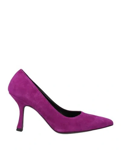 Ncub Woman Pumps Mauve Size 7 Leather In Purple