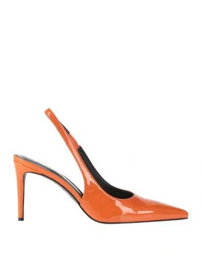 Ncub Woman Pumps Orange Size 7 Leather