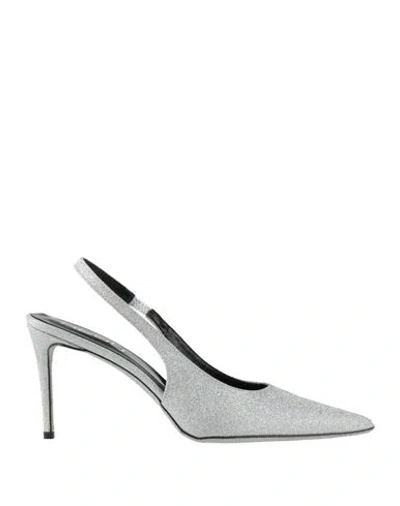 Ncub Woman Pumps Silver Size 7 Leather In Gray