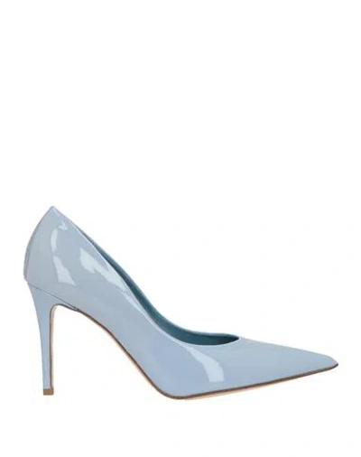 Ncub Woman Pumps Sky Blue Size 8 Leather