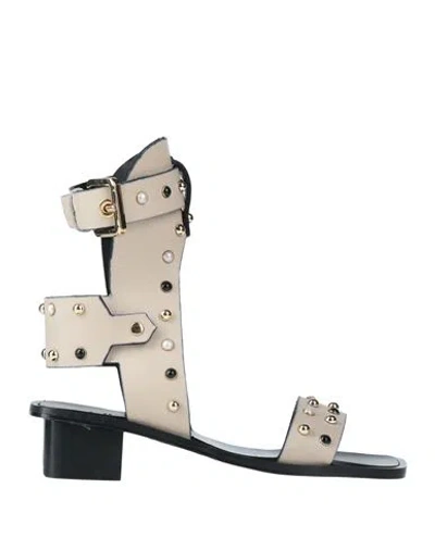 Ncub Woman Sandals Beige Size 7 Soft Leather