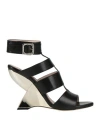 Ncub Woman Sandals Black Size 8 Leather In Black