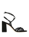 Ncub Woman Sandals Black Size 6 Leather In Black
