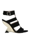 Ncub Woman Sandals Black Size 8 Leather In Black