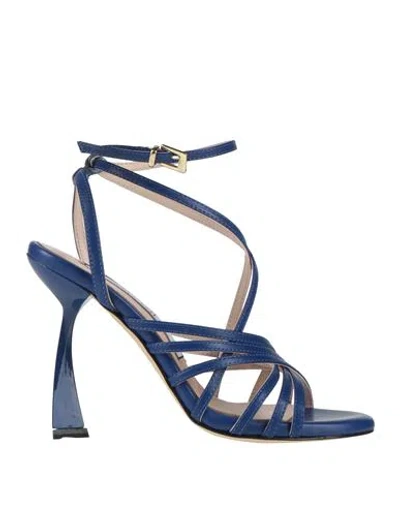 Ncub Woman Sandals Blue Size 8 Leather