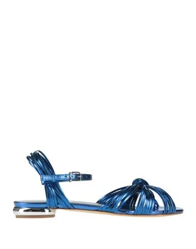Ncub Woman Sandals Blue Size 8 Leather