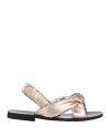 Ncub Woman Sandals Blush Size 8 Leather In Pink