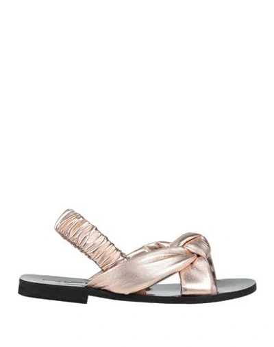 Ncub Woman Sandals Blush Size 8 Leather In Pink