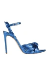 Ncub Woman Sandals Bright Blue Size 8 Textile Fibers