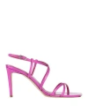 Ncub Woman Sandals Fuchsia Size 6 Textile Fibers In Pink