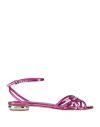 Ncub Woman Sandals Fuchsia Size 7 Textile Fibers In Pink