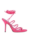 Ncub Woman Sandals Fuchsia Size 6 Textile Fibers In Pink