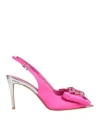 Ncub Woman Sandals Fuchsia Size 8 Textile Fibers In Pink