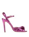 Ncub Woman Sandals Fuchsia Size 9 Textile Fibers In Purple