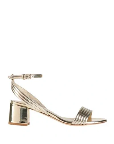 Ncub Woman Sandals Gold Size 7 Leather In Gold