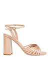 Ncub Woman Sandals Light Brown Size 7 Leather In Beige