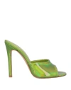 Ncub Woman Sandals Light Green Size 8 Leather