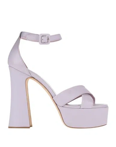 NCUB NCUB WOMAN SANDALS LILAC SIZE 8 LEATHER