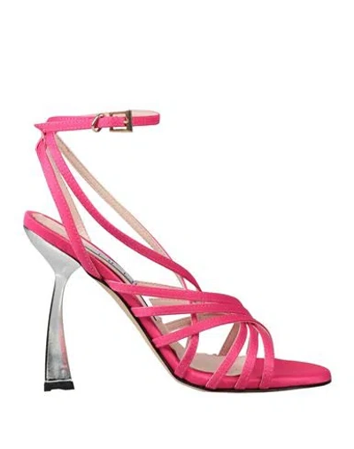 Ncub Woman Sandals Magenta Size 8 Textile Fibers