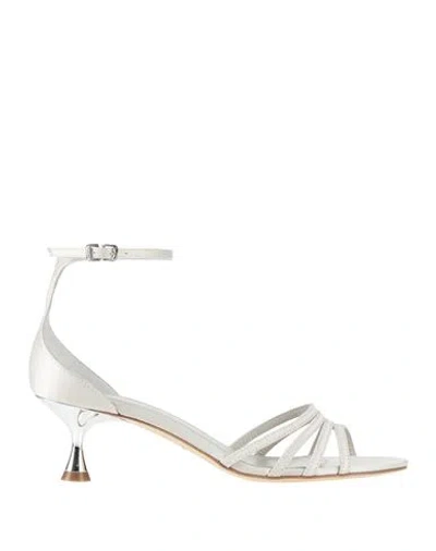Ncub Woman Sandals Off White Size 6 Textile Fibers In Blue