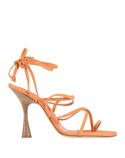 Ncub Woman Sandals Orange Size 6 Soft Leather