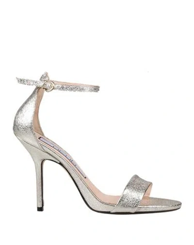 Ncub Woman Sandals Platinum Size 6 Leather In Grey