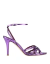 Ncub Woman Sandals Purple Size 10 Leather In Purple