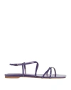 Ncub Woman Sandals Purple Size 10 Textile Fibers In Purple