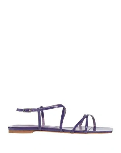 Ncub Woman Sandals Purple Size 10 Textile Fibers