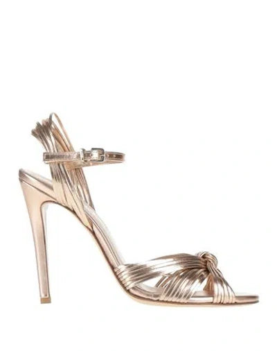 Ncub Woman Sandals Rose Gold Size 5 Textile Fibers