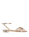 Ncub Woman Sandals Rose Gold Size 6 Textile Fibers In Rose Gold