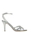 Ncub Woman Sandals Silver Size 10 Leather