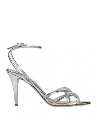 Ncub Woman Sandals Silver Size 10 Leather