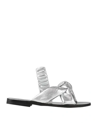 Ncub Woman Sandals Silver Size 8 Leather