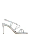 Ncub Woman Sandals Silver Size 11 Textile Fibers