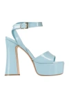 Ncub Woman Sandals Sky Blue Size 6 Soft Leather