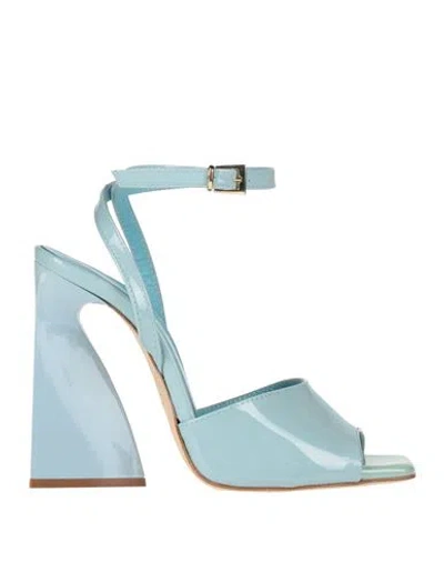 Ncub Woman Sandals Sky Blue Size 7 Leather
