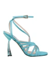 Ncub Woman Sandals Sky Blue Size 8 Textile Fibers
