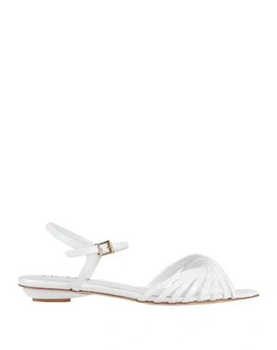 Ncub Woman Sandals White Size 6 Textile Fibers In White