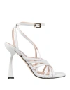 Ncub Woman Sandals White Size 8 Leather