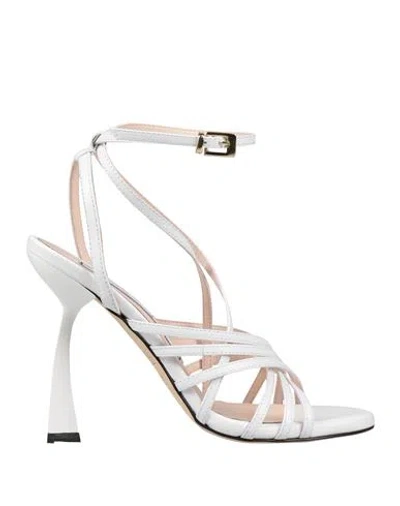 Ncub Woman Sandals White Size 8 Leather