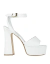 Ncub Woman Sandals White Size 9 Leather
