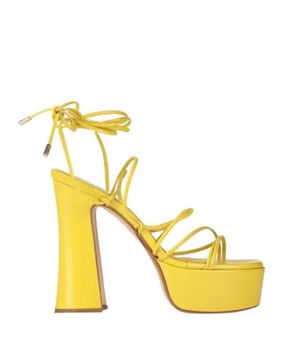 Ncub Woman Sandals Yellow Size 7 Leather