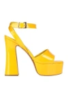 Ncub Woman Sandals Yellow Size 7 Leather