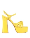Ncub Woman Sandals Yellow Size 8 Soft Leather