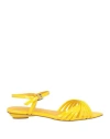 Ncub Woman Sandals Yellow Size 8 Textile Fibers In Yellow